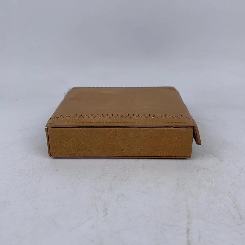 Sigrid Olsen Jewelry Box‎ Organizer Case Brown Faux Leather Purple Interior